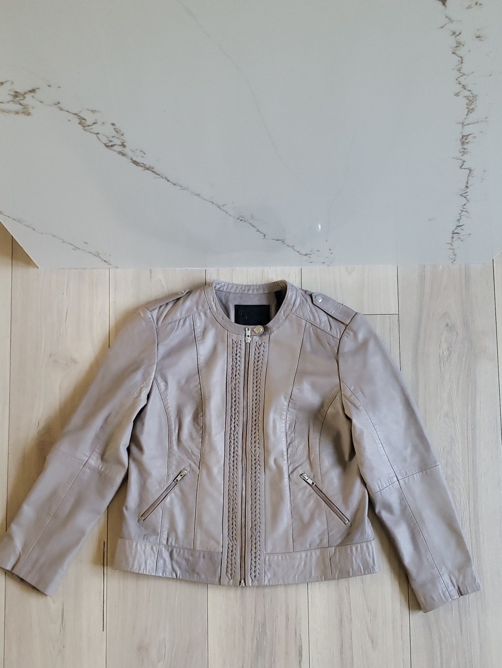 11 Uptown Classic Zip Front Jacket With Briaded Detail